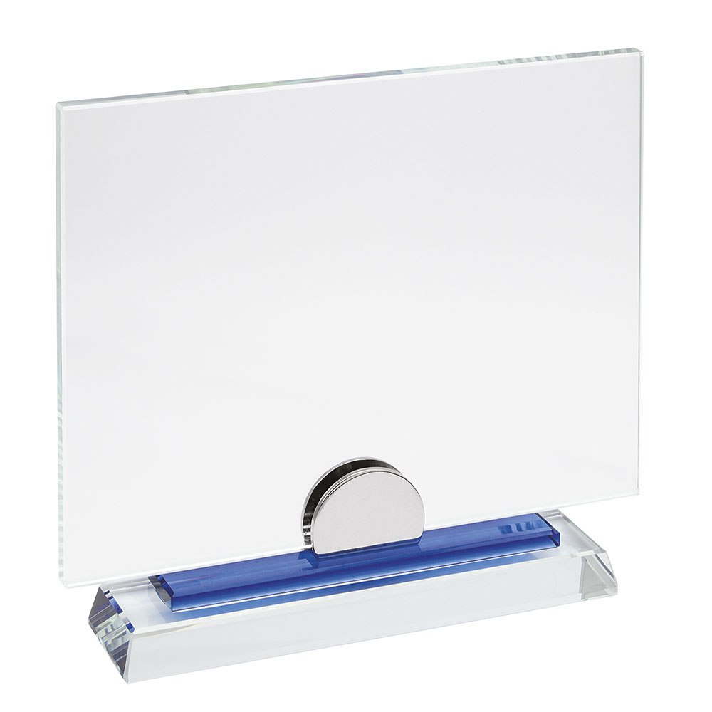 Targa Vetro Con Profilo Blu 240X190 Mm