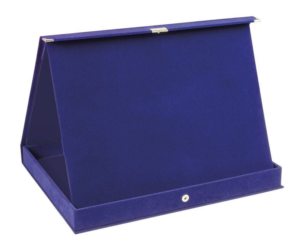 Astuccio Portatarga Velluto Blu 23X19Cm