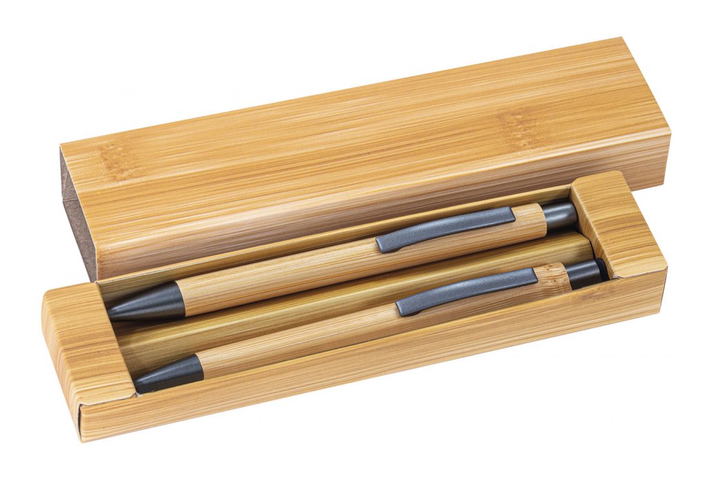 Ball Pen E Matita In Bamboo Con Box