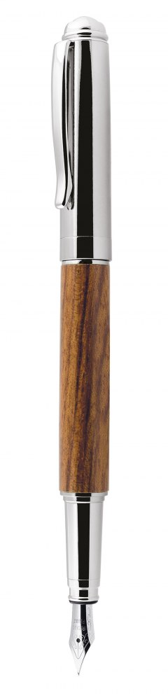 Stilografica In Legno E Cromata
