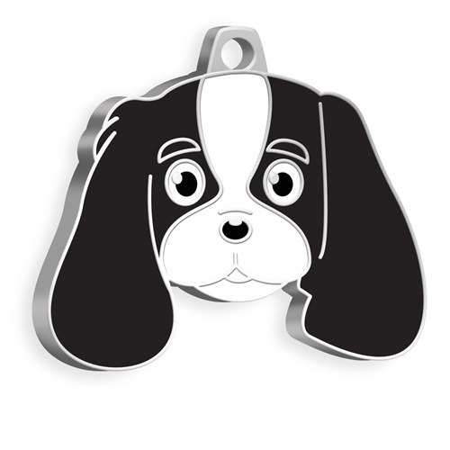 Medaglietta Cane Cavalier King Nero