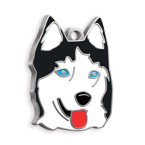 Medaglietta Cane Husky Bianco E Nero