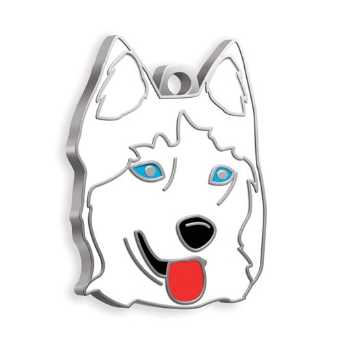 Medaglietta Cane Husky Bianco
