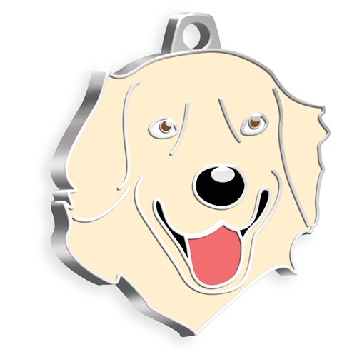 Medaglietta Cane Golden Retriever Crema