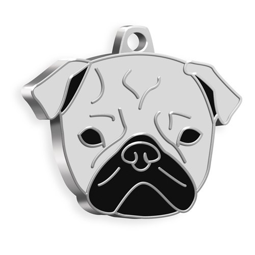 Medaglietta Cane Carlino Grigio