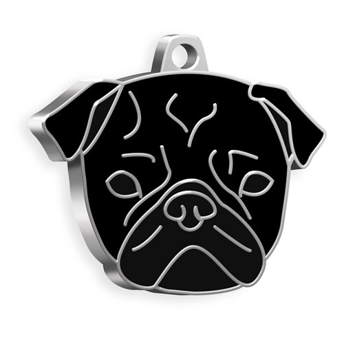 Medaglietta Cane Carlino Nero