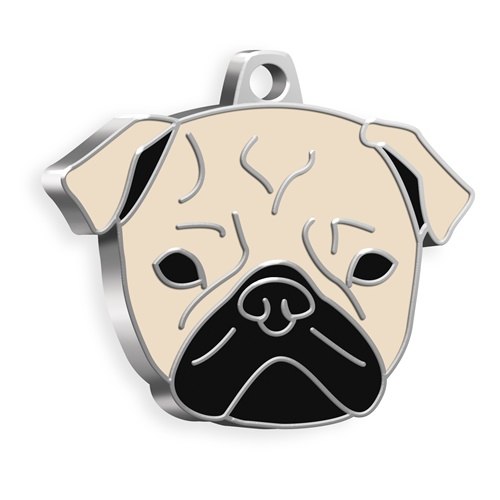 Medaglietta Cane Carlino Crema