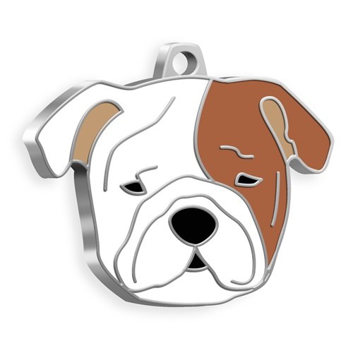 Medaglietta Cane Bulldog Marrone