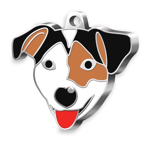 Medaglietta Cane Jack Russell Bian. Marr