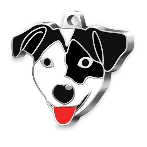 Medaglietta Cane Jack Russell Bian. Nero