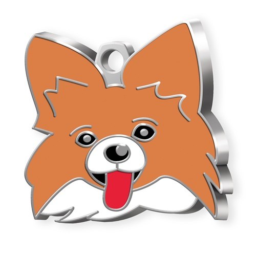 Medaglietta Cane Papillon Fulvo