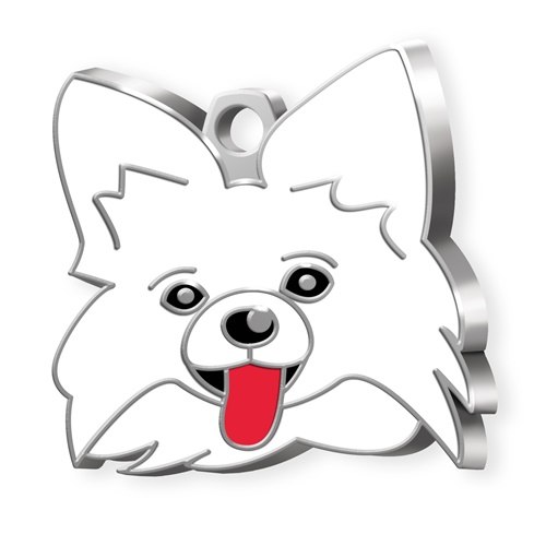 Medaglietta Cane Papillon Bianco