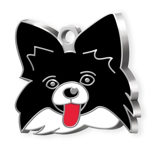 Medaglietta Cane Papillon Nero