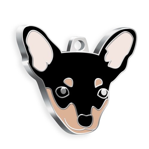 Medaglietta Cane Pinscher Nero