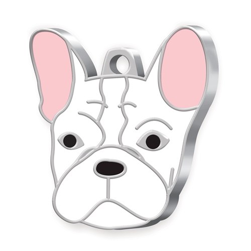 Medaglietta Cane Bulldog Francese Bianco