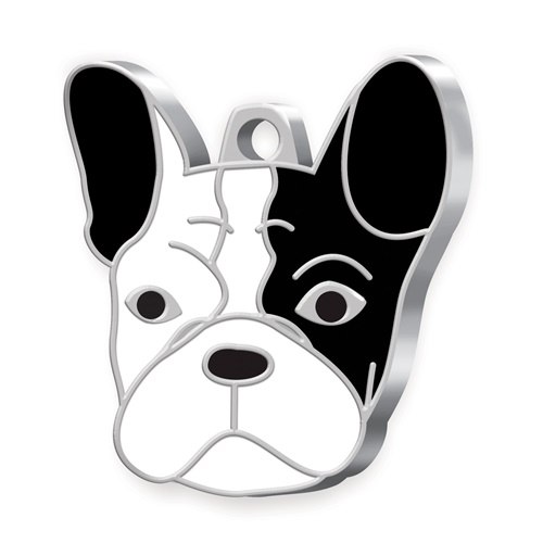 Medaglietta Cane Bulldog Francese B&N