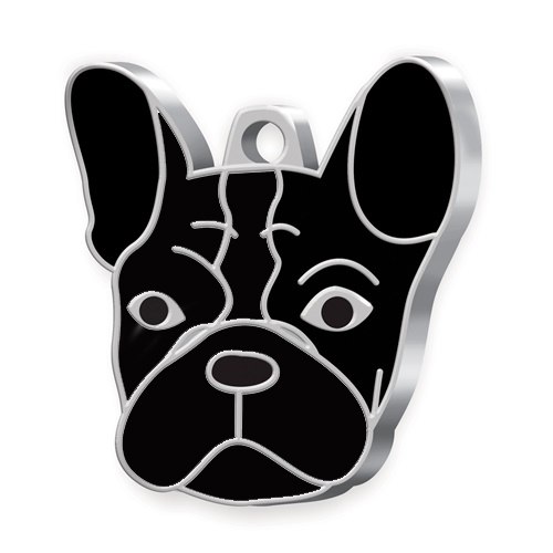 Medaglietta Cane Bulldog Francese Nero