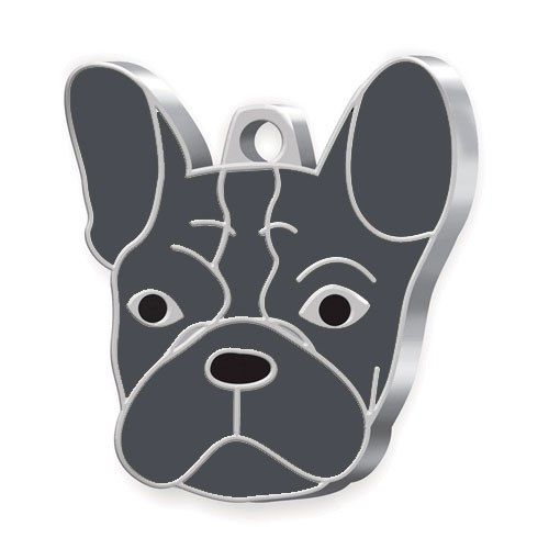 Medaglietta Cane Bulldog Francese Grigio
