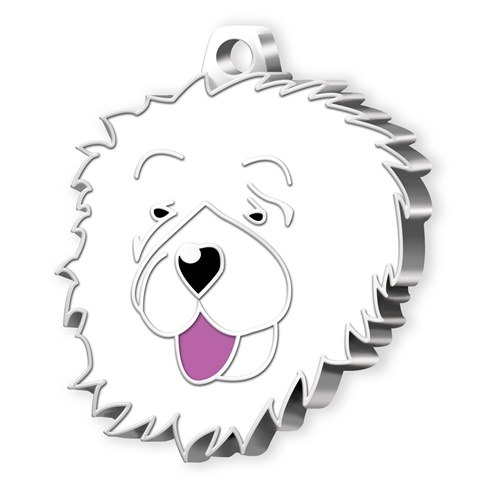 Medaglietta Cane Chow Chow Bianco