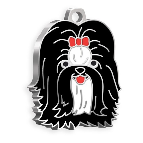 Medaglietta Cane Shihtzu Nero