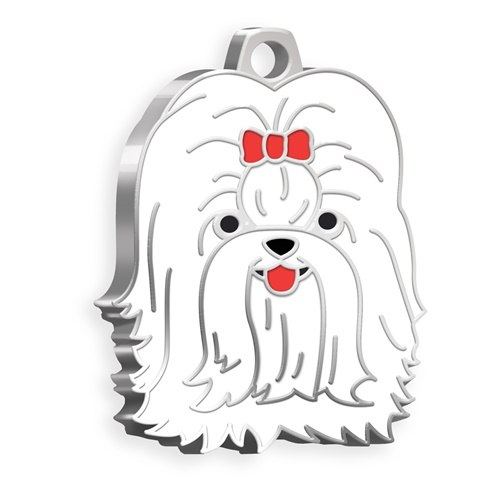 Medaglietta Cane Shihtzu Bianco