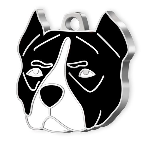 Medaglietta Cane Pitbull Nero