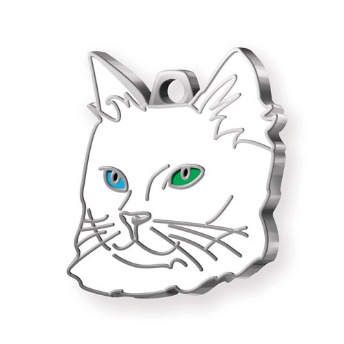 Medaglietta Gatto Van Occhi Verd E Blu