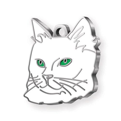 Medaglietta Gatto Van Occhi Verdi