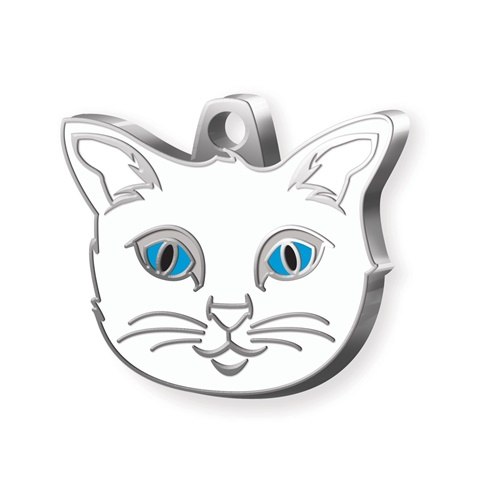 Medaglietta Gatto D'angora Bianco