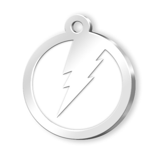 Medaglietta Cerchio Fulmine Bianco