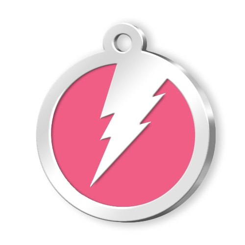 Medaglietta Cerchio Fulmine Rosa
