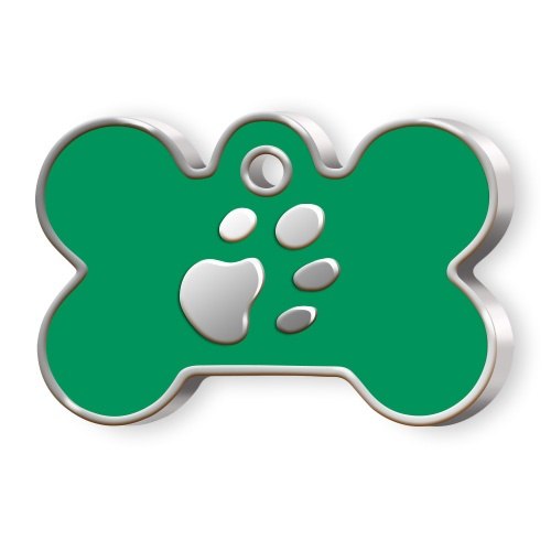 Medaglietta Osso Grande Verde Con Zampa