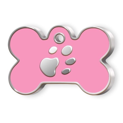 Medaglietta Osso Grande Rosa Con Zampa