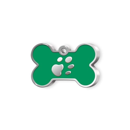 Medaglietta Osso Piccolo Verde Con Zampa