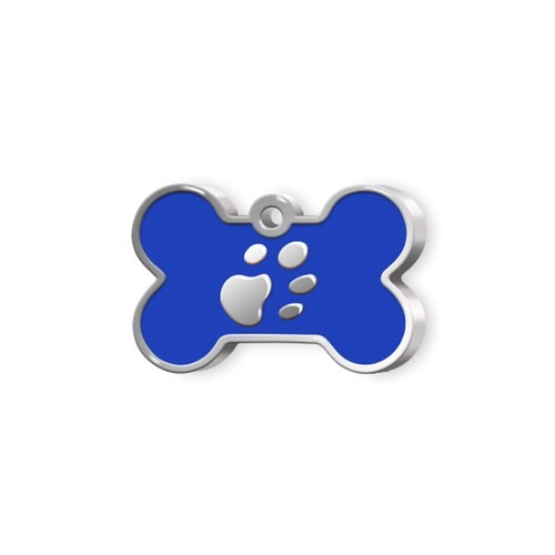 Medaglietta Osso Piccolo Blu Con Zampa