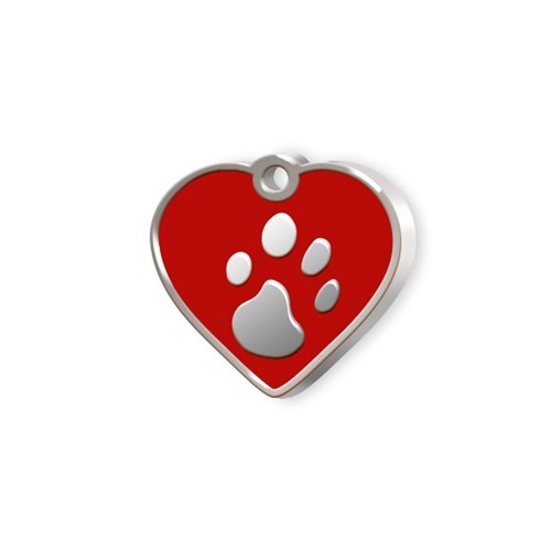 Medaglietta Cuore Mini Rosso Con Zampa