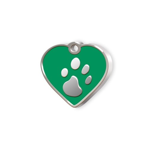 Medaglietta Cuore Mini Verde Con Zampa