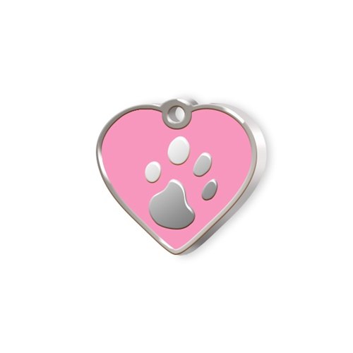 Medaglietta Cuore Mini Rosa Con Zampa