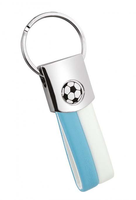 Portachiavi Calcio Pu Bianco/Azzurro