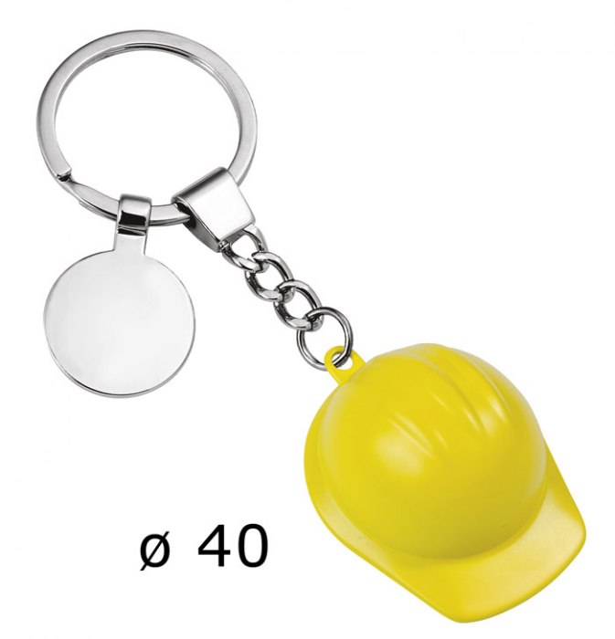 Portachiavi Elmetto Casco Giallo D=40Mm