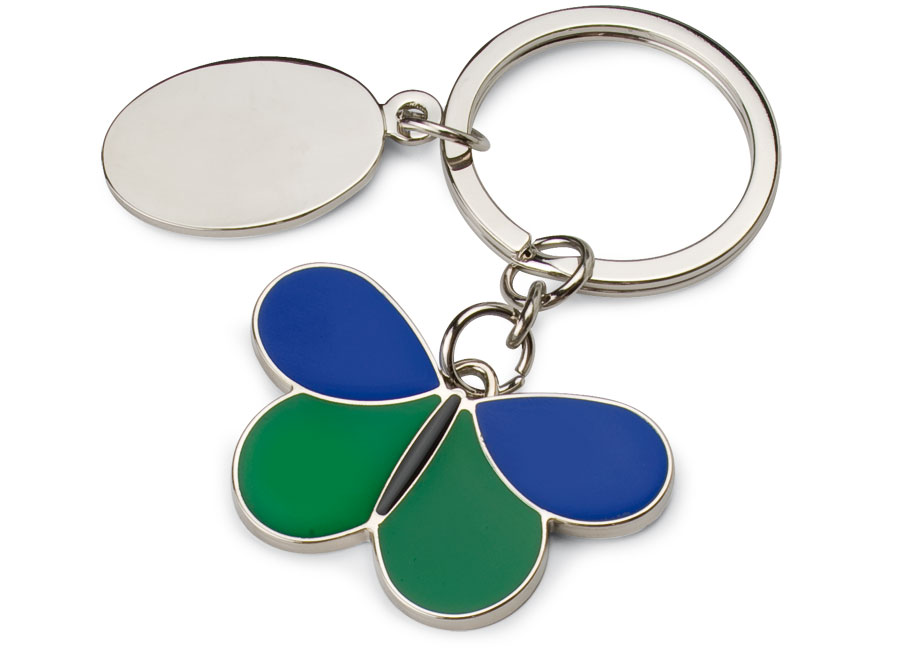 Portachiavi Farfalla Blu-Verde
