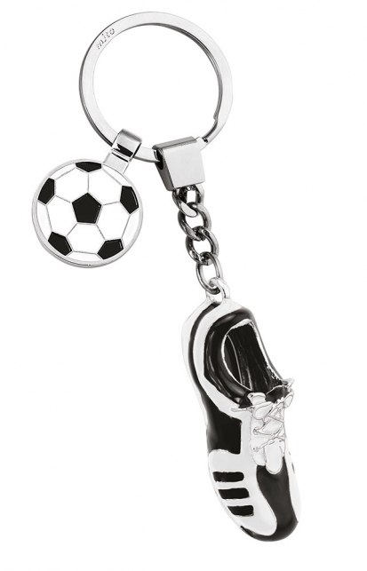 Portachiavi Scarpa Da Calcio Bianca Nera