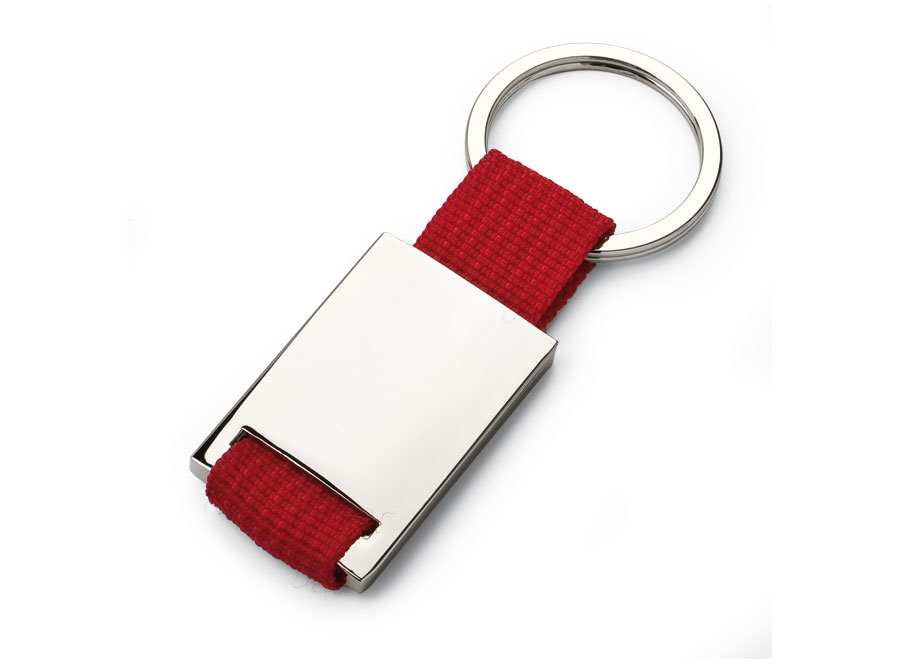 Portachiavi Con Tessuto Rosso
