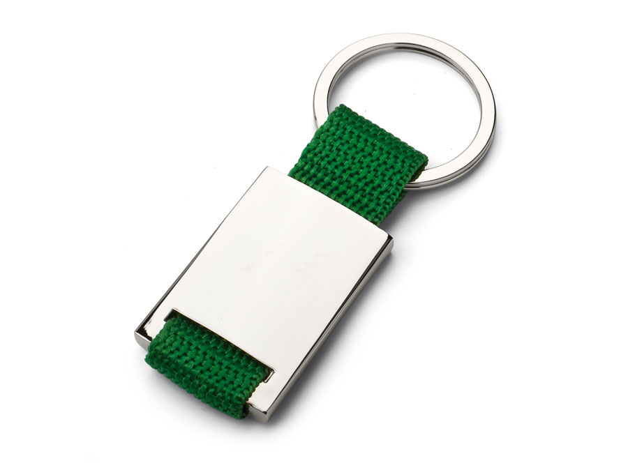 Portachiavi Con Tessuto Verde