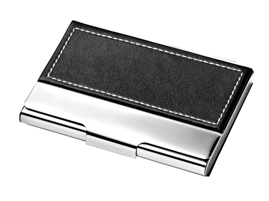 Portabiglietti Metallo Pu Nero Defective