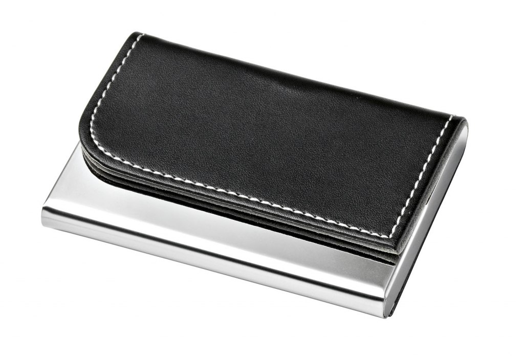 Portabiglietti Metallo - Pu Nero