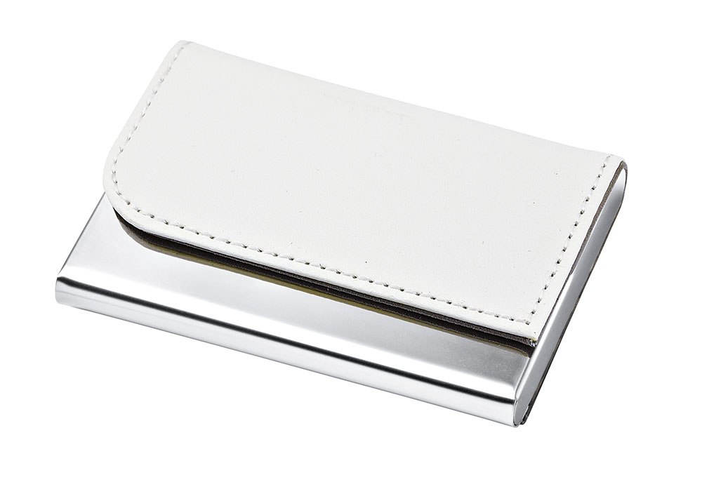 Portabiglietti Metallo - Pu Bianco