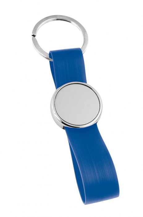 Portachiavi Fascia Pvc Blu Con Piastrina