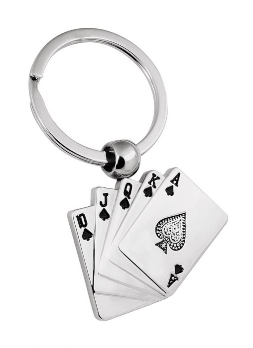 Portachiavi Poker Scala Reale Picche