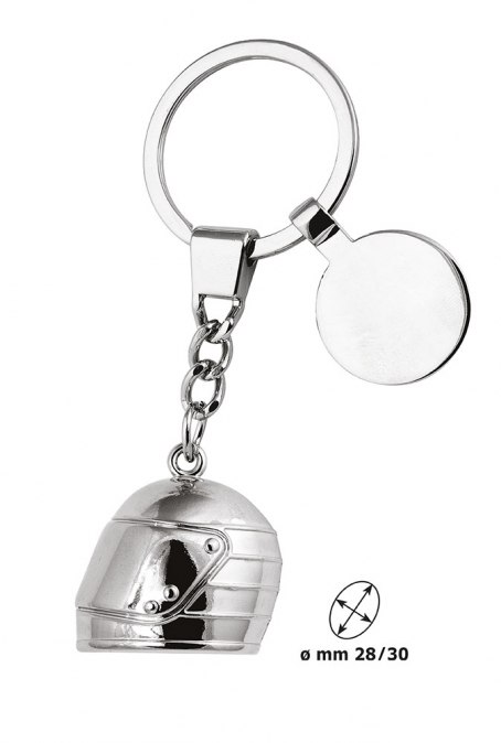 Portachiavi Casco Cromato Con Gettone